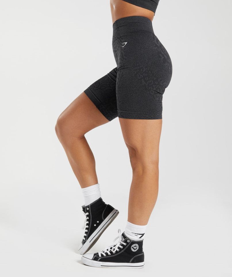 Women's Gymshark Adapt Animal Seamless Cycling Shorts Black | CA 035A7N